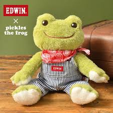 日本直送 Pickles the frog x Edwin 工作褲 皮克爾斯青蛙 毛絨公仔